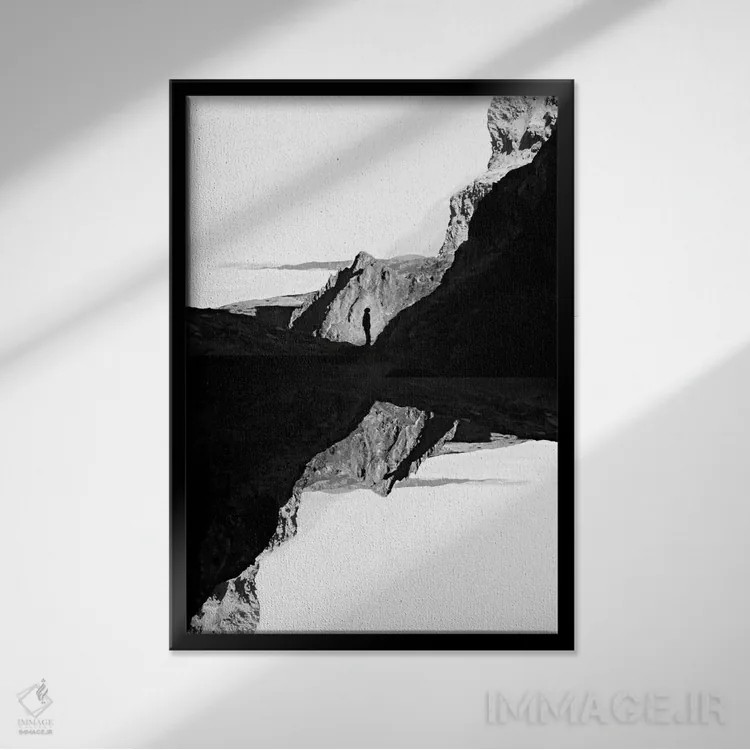 تابلو دکوراتیو مرد انزوا اثر استویان هیتروف - نمای قابدار مشکی
