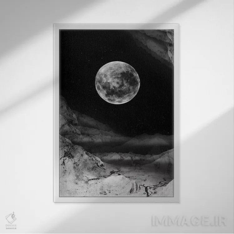 تابلو دکوراتیو ماه اثر استویان هیتروف - نمای قابدار سفید