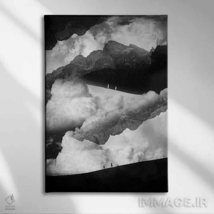 تابلو دکوراتیو وضعیت انزوای سیاه و سفید اثر استویان هیتروف - نمای روبهرو روی دیوار