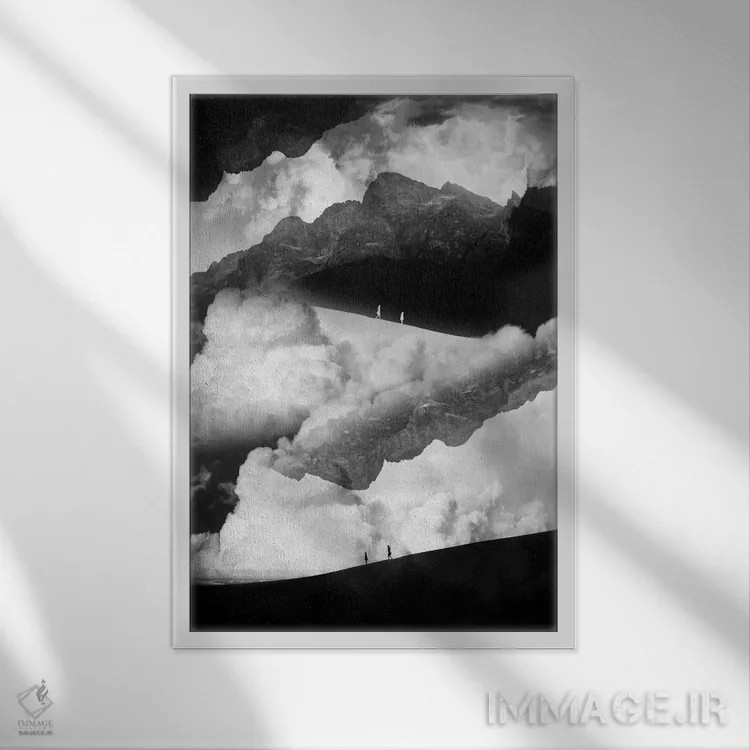 تابلو دکوراتیو وضعیت انزوای سیاه و سفید اثر استویان هیتروف - نمای قابدار سفید