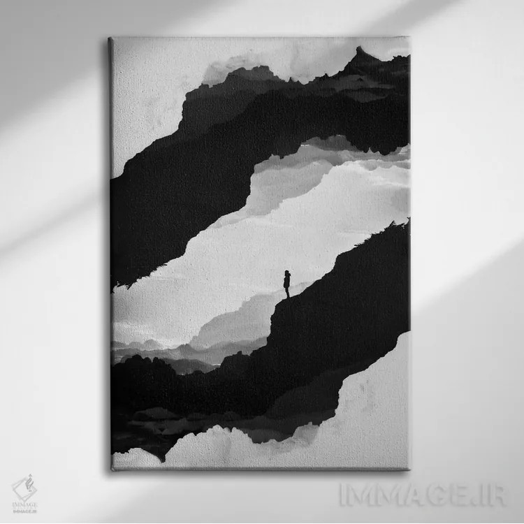 تابلو دکوراتیو انزوای سفید اثر استویان هیتروف - نمای روبهرو روی دیوار