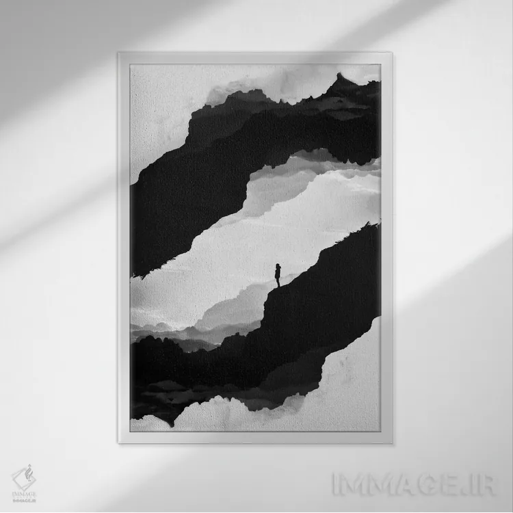 تابلو دکوراتیو انزوای سفید اثر استویان هیتروف - نمای قابدار سفید