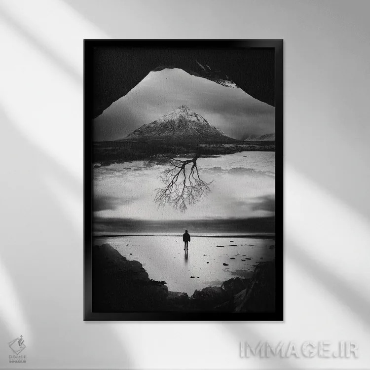 تابلو دکوراتیو درخت زندگی اثر استویان هیتروف - نمای قابدار مشکی