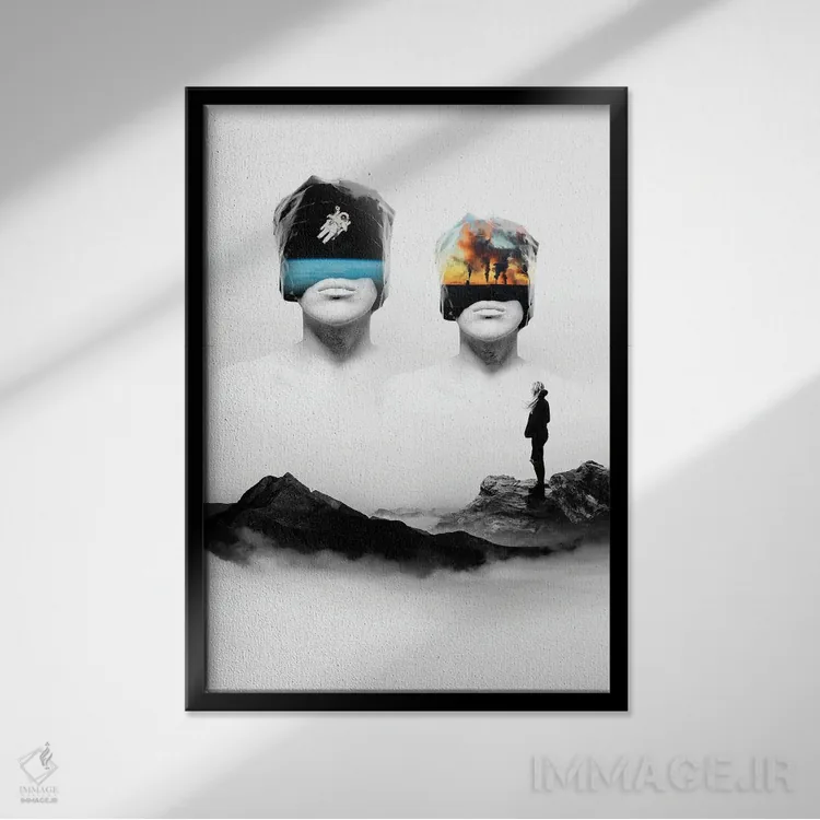 تابلو دکوراتیو تغییر باش اثر استویان هیتروف - نمای قابدار مشکی
