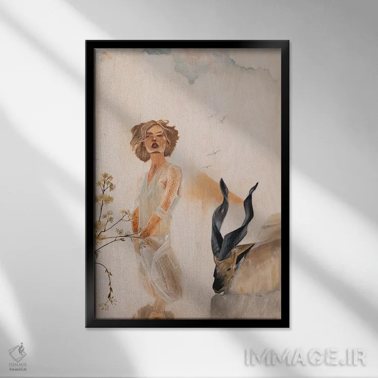 تابلو دکوراتیو آکیکو اثر آندریاس استوسل - نمای قابدار مشکی