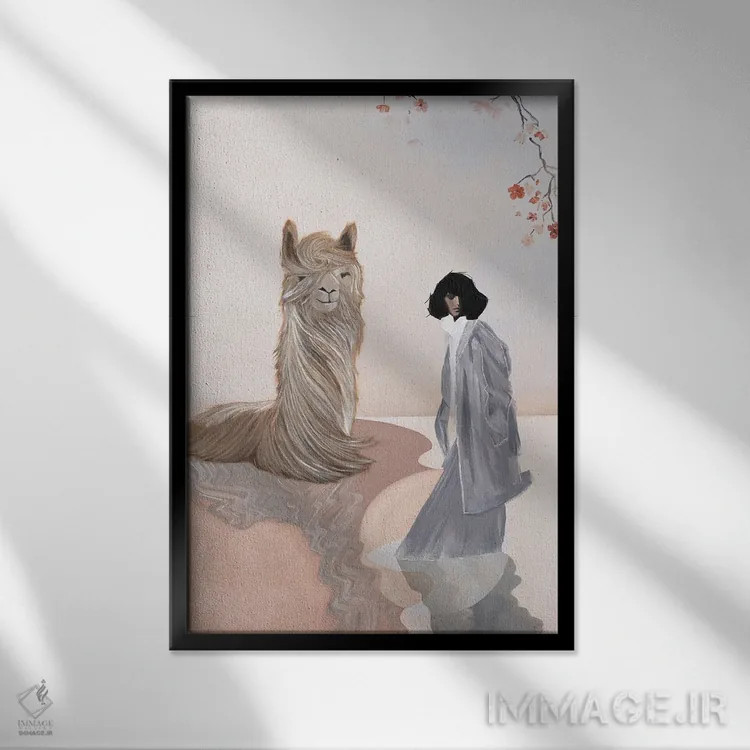 تابلو دکوراتیو ساکورا اثر آندریاس استوسل - نمای قابدار مشکی