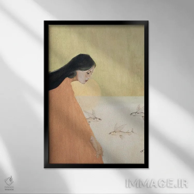 تابلو دکوراتیو آما اثر آندریاس استوسل - نمای قابدار مشکی