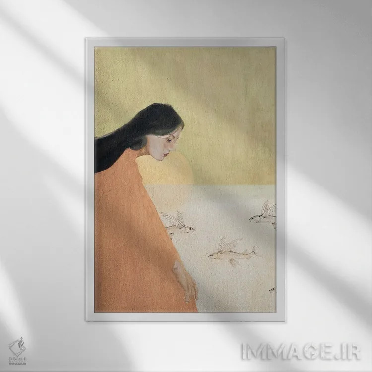 تابلو دکوراتیو آما اثر آندریاس استوسل - نمای قابدار سفید