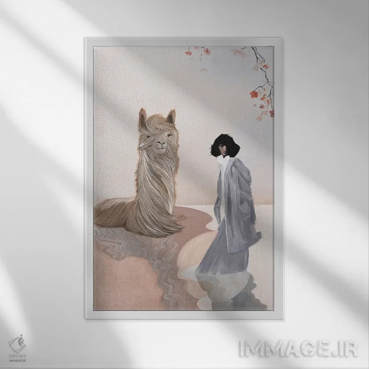 تابلو دکوراتیو ساکورا اثر آندریاس استوسل - نمای قابدار سفید