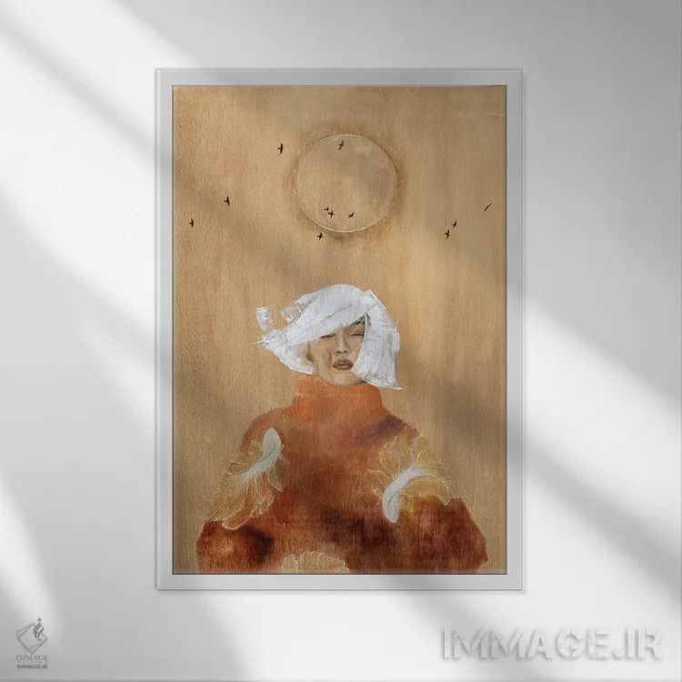 تابلو دکوراتیو تاکمی اثر آندریاس استوسل - نمای قابدار سفید