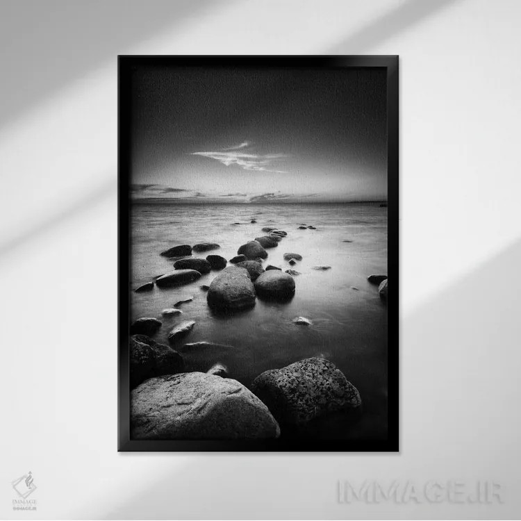 تابلو دکوراتیو ساحل کافی اثر آندریاس استریدسبرگ - نمای قابدار مشکی