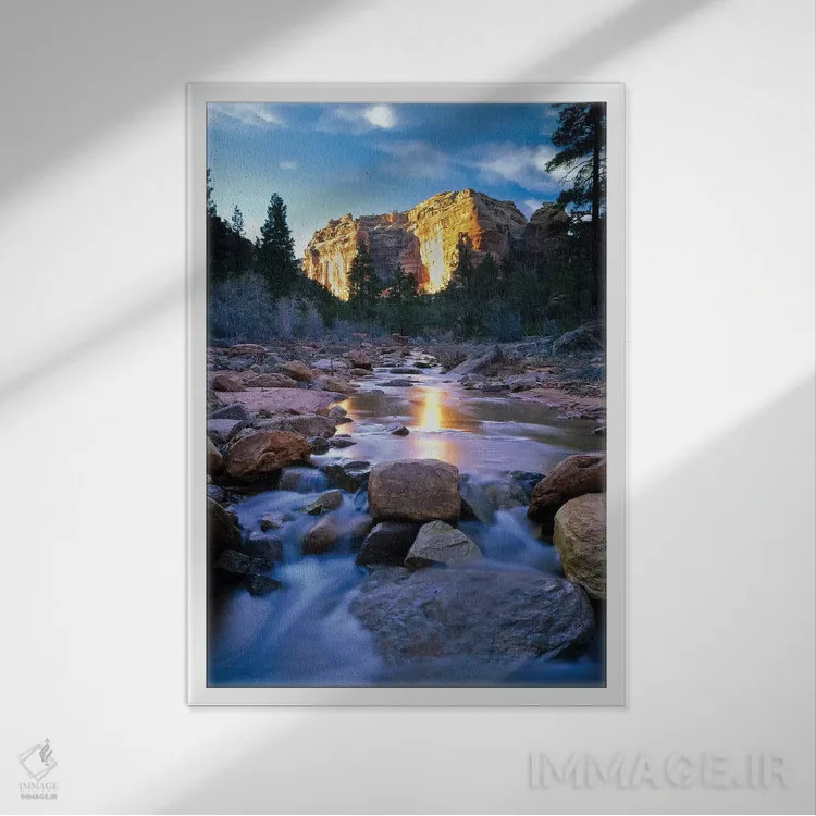 تابلو دکوراتیو Utah. USA. Creek in Arch Canyon. Manti-La Sal NF. Color… اثر اسکات تی. اسمیت - نمای قابدار سفید