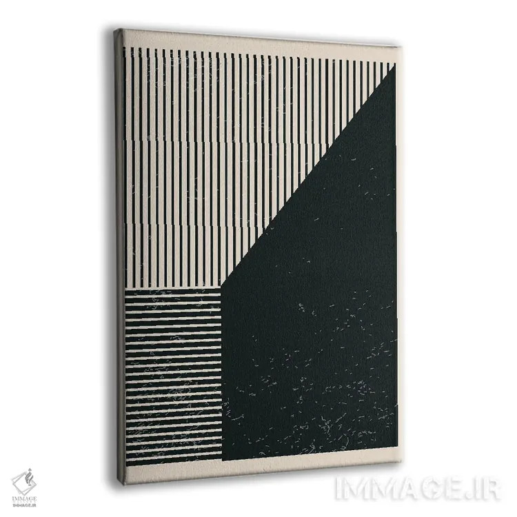 تابلو مینیمال سری خطوط سیاه و سفید IV اثر جی استنلی - نمای پرسپکتیو محصول