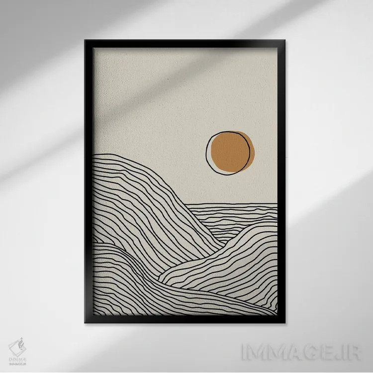 تابلو مینیمال مجموعه غروب بوهویی II اثر جی استنلی - نمای قابدار مشکی