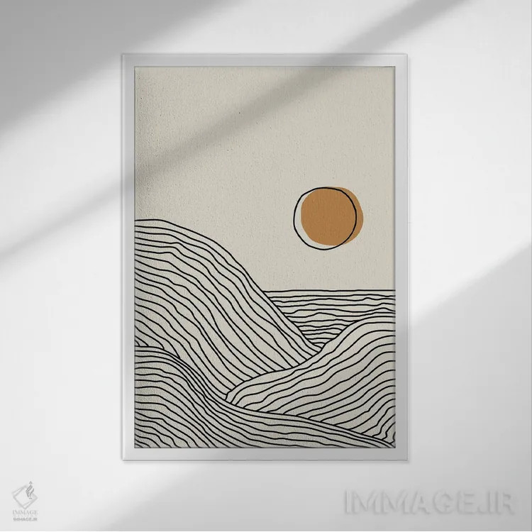 تابلو مینیمال مجموعه غروب بوهویی II اثر جی استنلی - نمای قابدار سفید