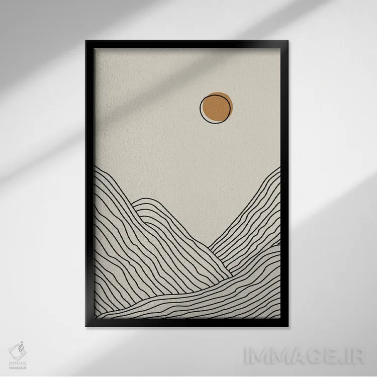 تابلو مینیمال مجموعه غروب بوهویی III اثر جی استنلی - نمای قابدار مشکی