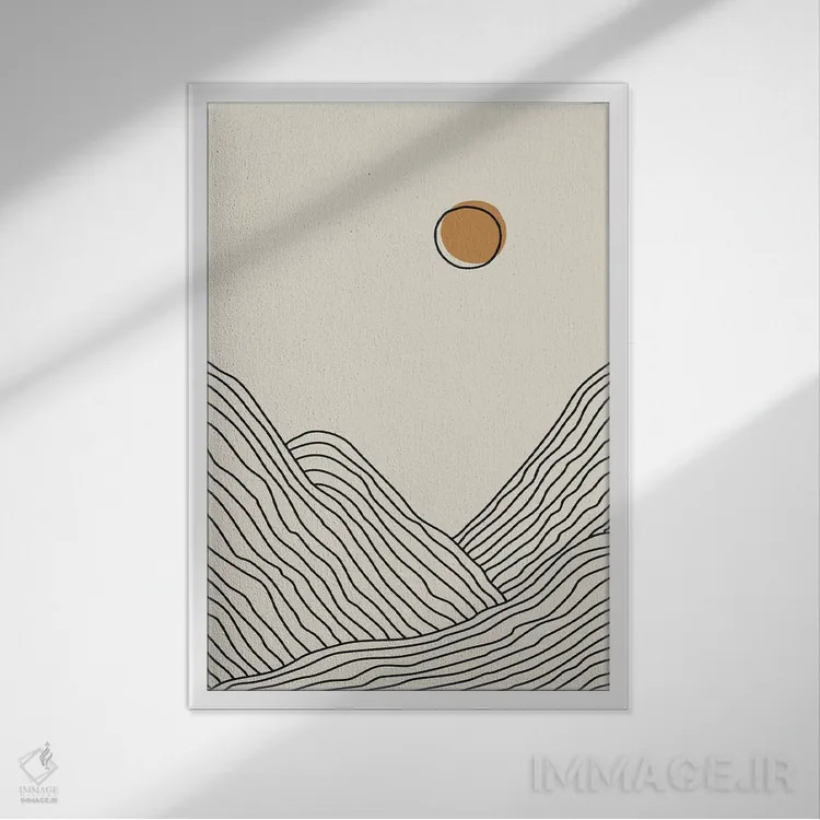 تابلو مینیمال مجموعه غروب بوهویی III اثر جی استنلی - نمای قابدار سفید