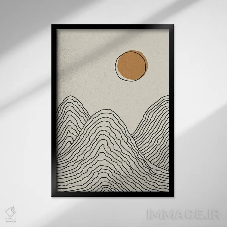 تابلو مینیمال سری غروب بوهویی I اثر جی استنلی - نمای قابدار مشکی
