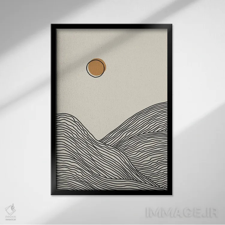 تابلو مینیمال مجموعه غروب بوهویی I اثر جی استنلی - نمای قابدار مشکی