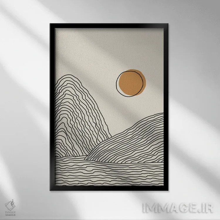 تابلو مینیمال سری غروب بوهویی III اثر جی استنلی - نمای قابدار مشکی