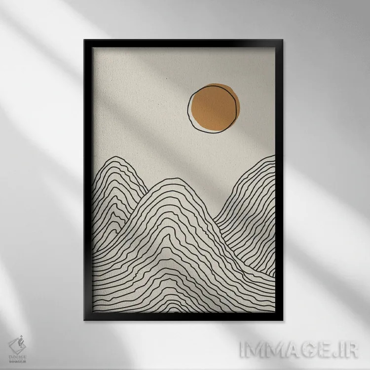 تابلو مینیمال سری غروب بوهویی II اثر جی استنلی - نمای قابدار مشکی