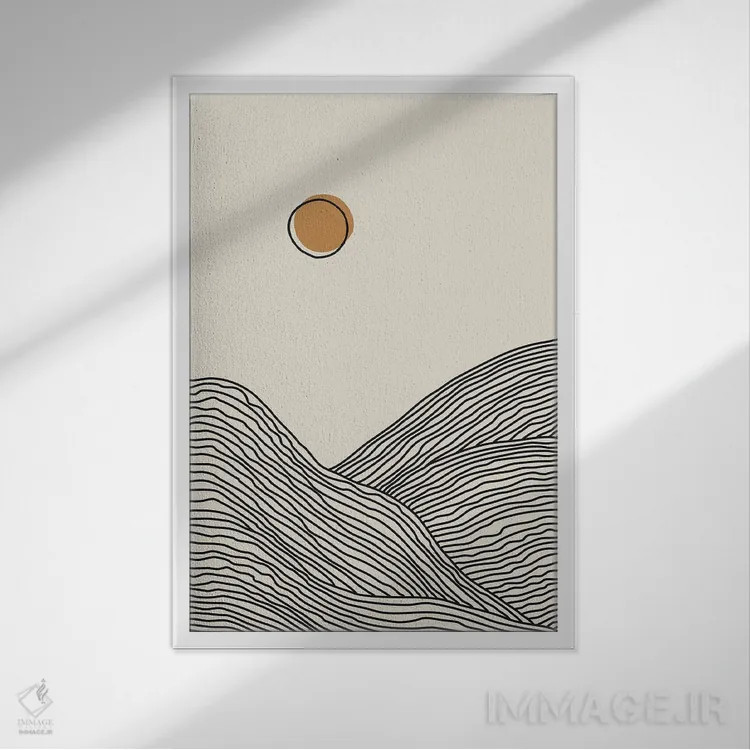 تابلو مینیمال مجموعه غروب بوهویی I اثر جی استنلی - نمای قابدار سفید