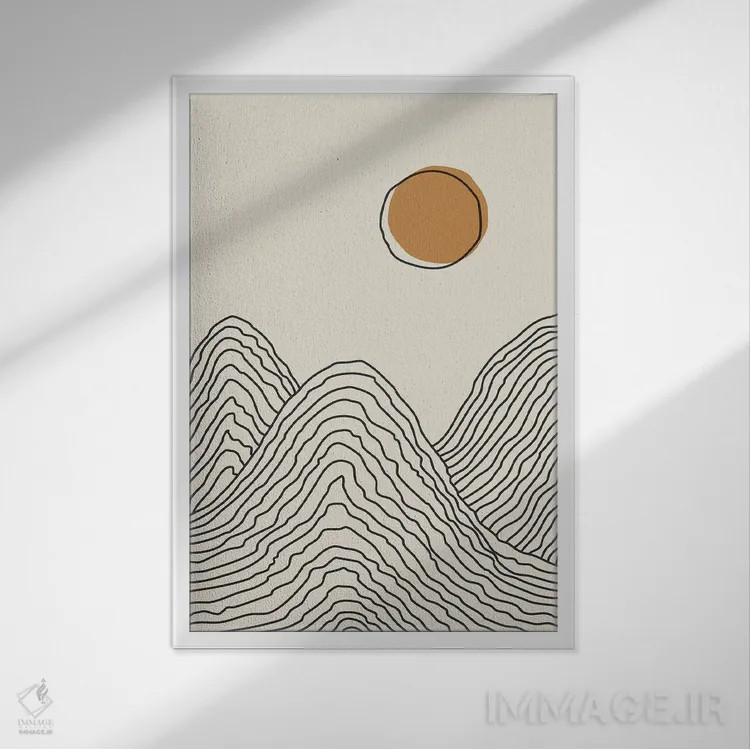تابلو مینیمال سری غروب بوهویی I اثر جی استنلی - نمای قابدار سفید