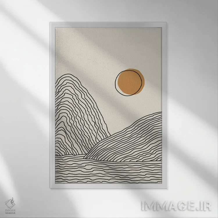 تابلو مینیمال سری غروب بوهویی III اثر جی استنلی - نمای قابدار سفید