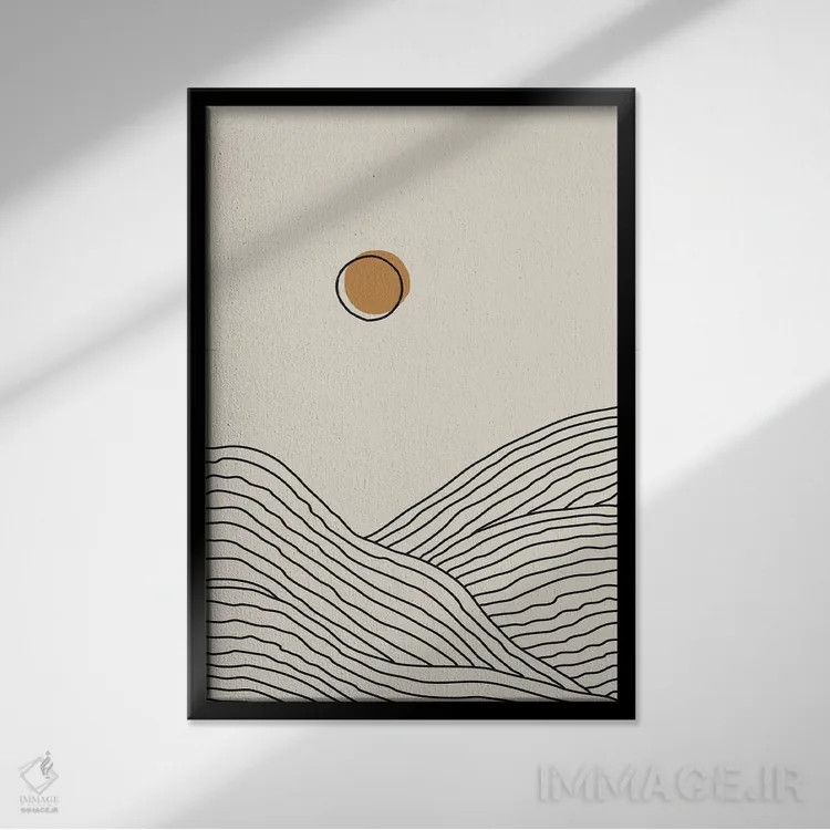 تابلو مینیمال مجموعه غروب بوهویی IV اثر جی استنلی - نمای قابدار مشکی