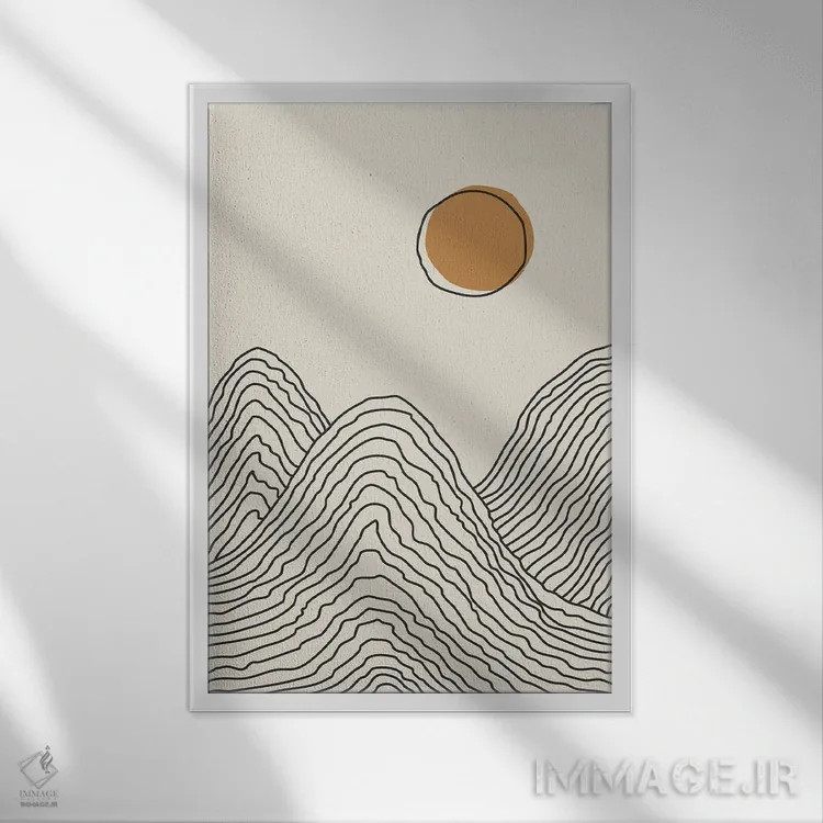 تابلو مینیمال سری غروب بوهویی II اثر جی استنلی - نمای قابدار سفید