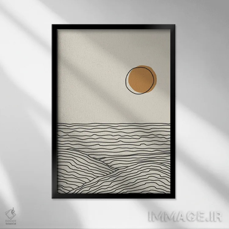 تابلو مینیمال سری غروب بوهویی IV اثر جی استنلی - نمای قابدار مشکی