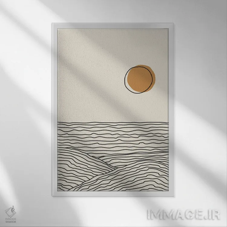 تابلو مینیمال سری غروب بوهویی IV اثر جی استنلی - نمای قابدار سفید