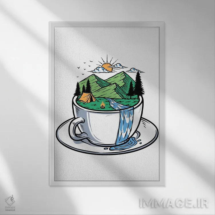 تابلو دکوراتیو Nature,اما اول، طبیعت اثر جی استنلی - نمای قابدار سفید