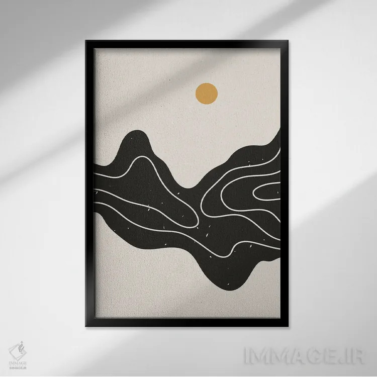 تابلو مینیمال مجموعه حس آرامش III اثر جی استنلی - نمای قابدار مشکی