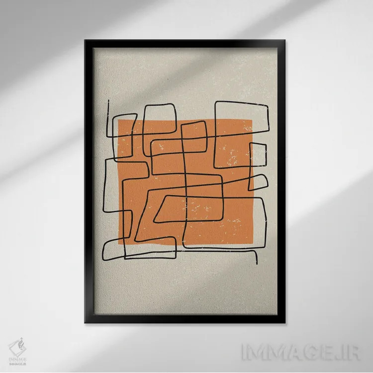 تابلو مینیمال مجموعه رنگ انتزاعی IV اثر جی استنلی - نمای قابدار مشکی
