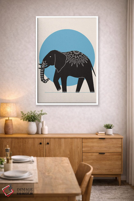 تابلو مینیمال فیل در نور مهتاب اثر جی استنلی - D4W