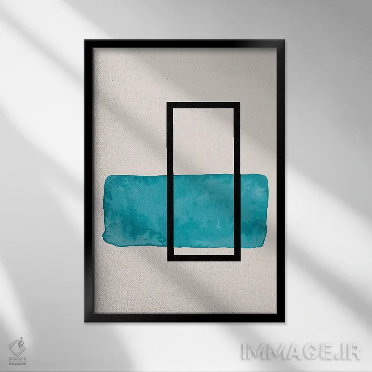 تابلو مینیمال اشکال هندسی سه اثر جی استنلی - نمای قابدار مشکی