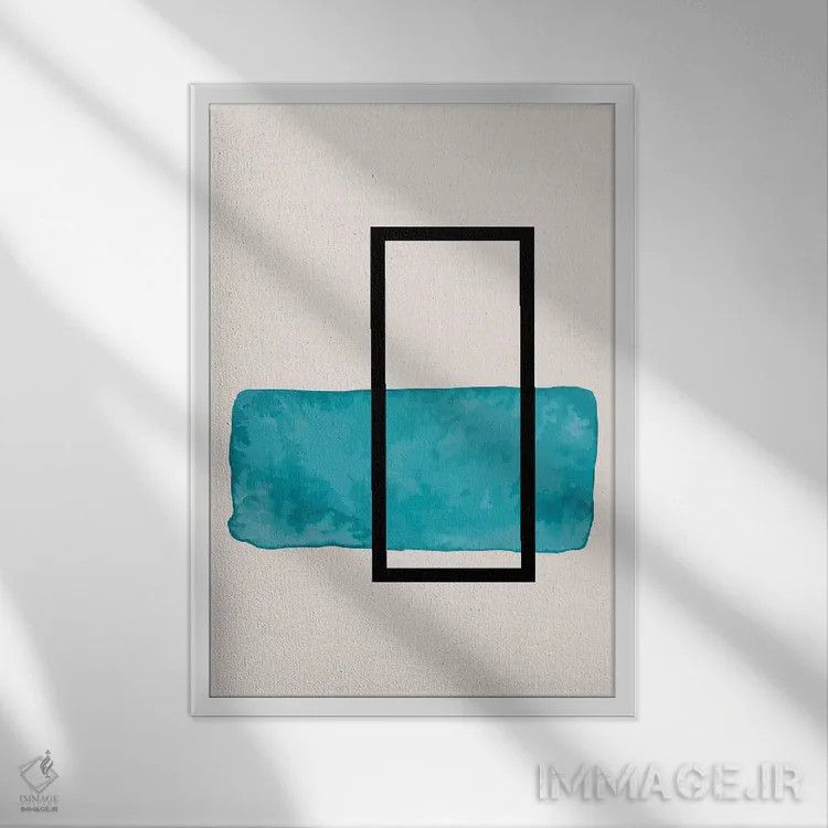تابلو مینیمال اشکال هندسی سه اثر جی استنلی - نمای قابدار سفید