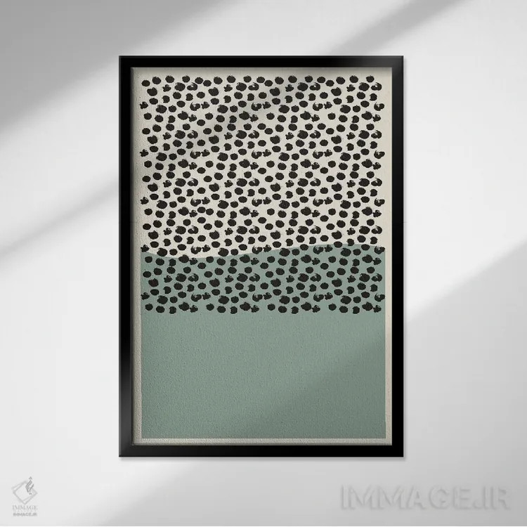 تابلو مینیمال سبک میان قرنی سبز اثر جی استنلی - نمای قابدار مشکی