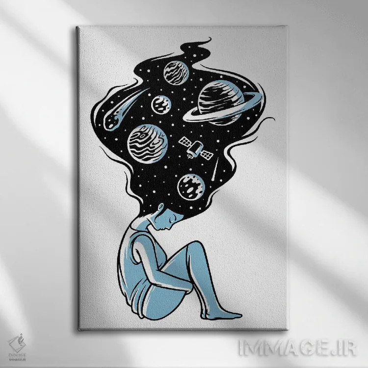 تابلو دکوراتیو سر در ابرها اثر جی استنلی - نمای روبهرو روی دیوار