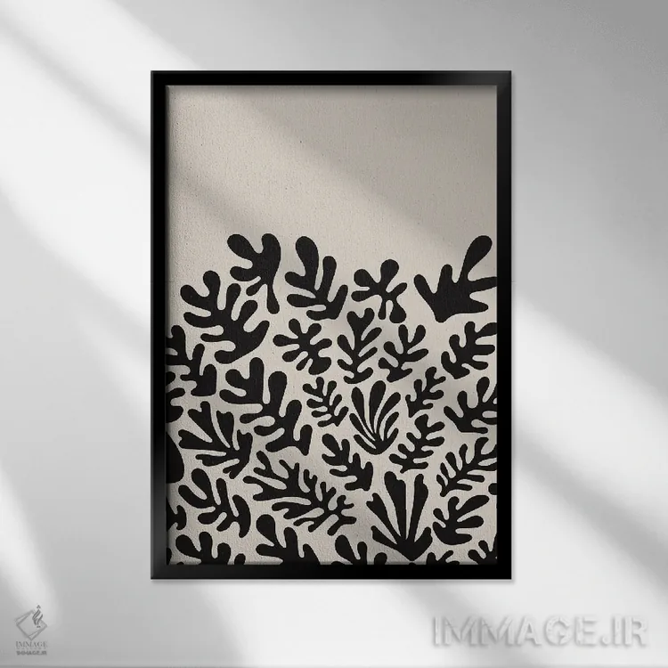تابلو مینیمال مجموعه جلبک سیاه هنری ماتیس دو اثر جی استنلی - نمای قابدار مشکی