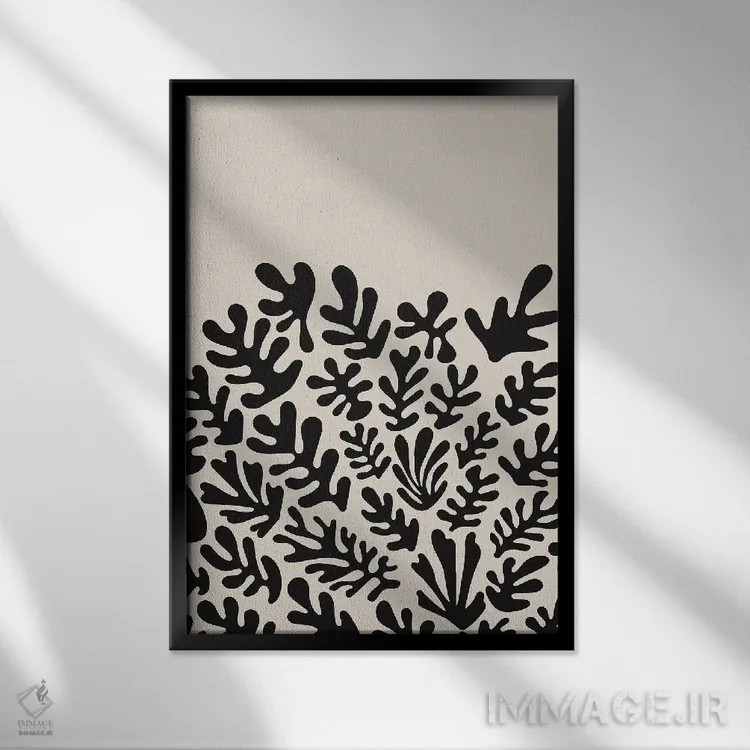 تابلو مینیمال مجموعه جلبک سیاه هنری ماتیس دو اثر جی استنلی - نمای قابدار مشکی