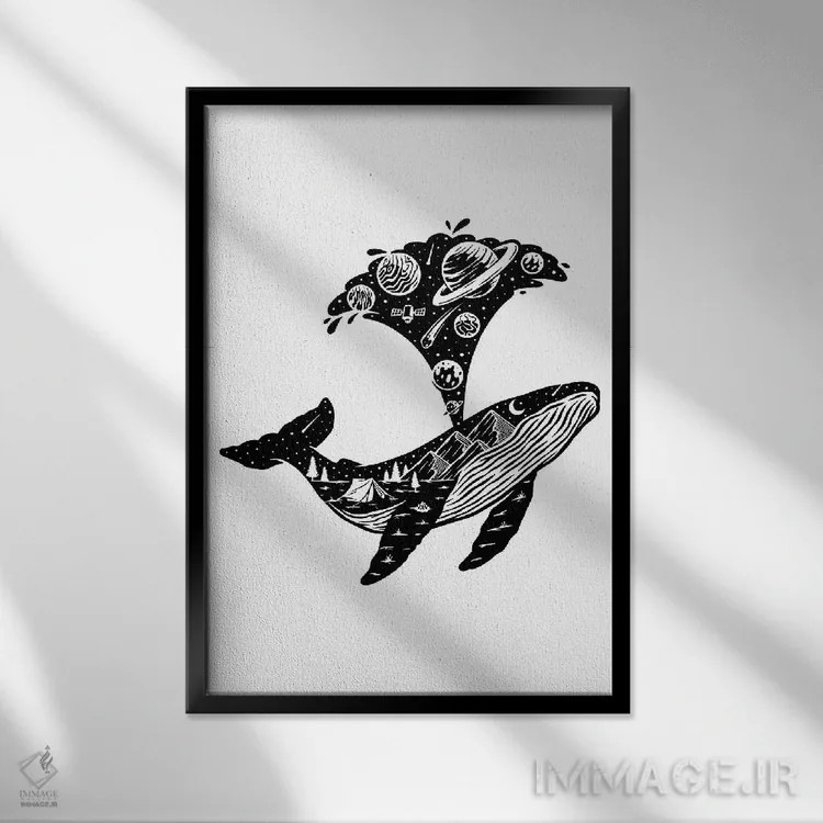تابلو دکوراتیو جهان گوژپشت اثر جی استنلی - نمای قابدار مشکی