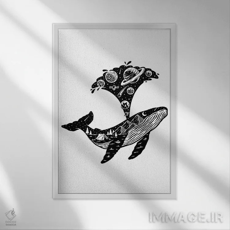 تابلو دکوراتیو جهان گوژپشت اثر جی استنلی - نمای قابدار سفید