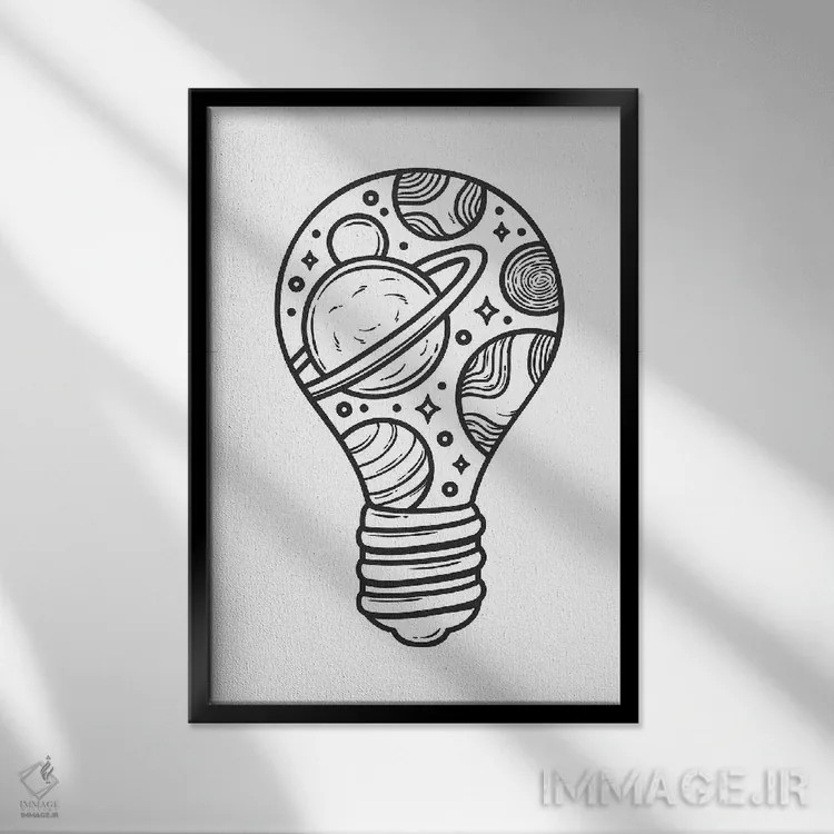 تابلو دکوراتیو همین الآن ایده ای به ذهنم رسید اثر جی استنلی - نمای قابدار مشکی