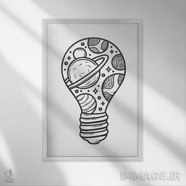 تابلو دکوراتیو همین الآن ایده ای به ذهنم رسید اثر جی استنلی - نمای قابدار سفید