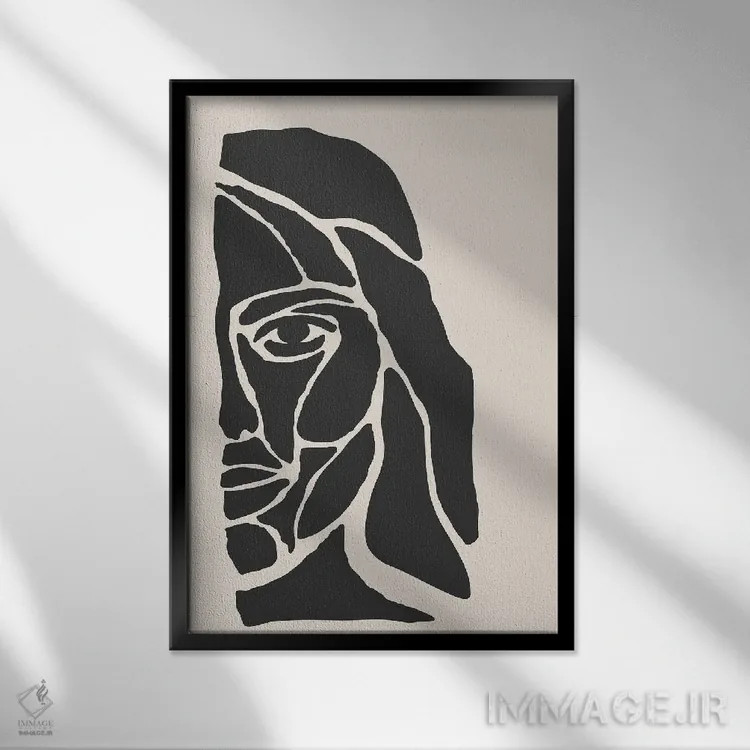 تابلو انتزاعی مجموعه چهره انتزاعی یک اثر جی استنلی - نمای قابدار مشکی