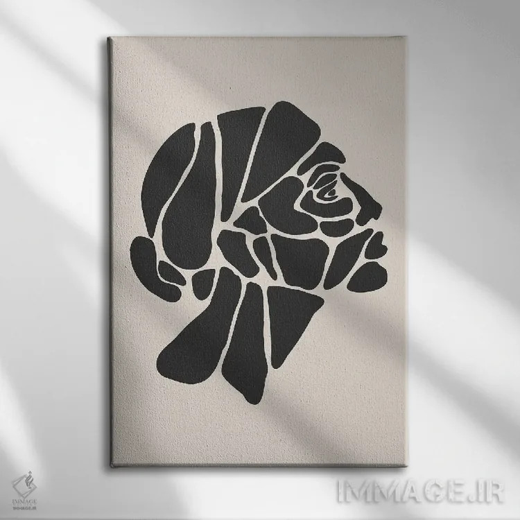 تابلو انتزاعی مجموعه چهره انتزاعی شماره ۴ اثر جی استنلی - نمای روبهرو روی دیوار
