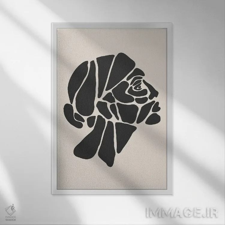 تابلو انتزاعی مجموعه چهره انتزاعی شماره ۴ اثر جی استنلی - نمای قابدار سفید