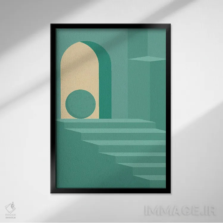 تابلو مینیمال طراحی معماری مینیمال ۱ اثر جی استنلی - نمای قابدار مشکی